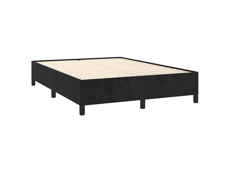  Lit double- lit adulte -  cadre de lit sans matelas noir 140x190 cm velours  - Conforama C