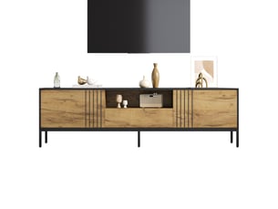 Meuble tv coloris bois clair 170 cm <strong>ELVMI</strong> <strong></strong>