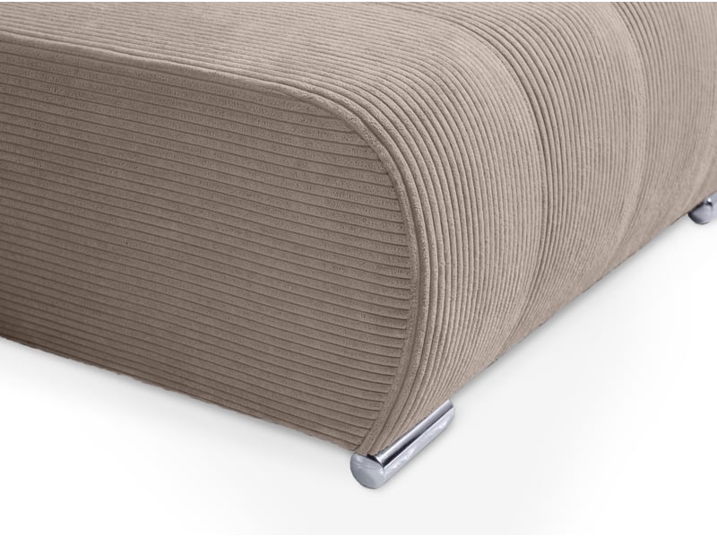  Canapé d'angle convertible velutti l velours côtelé poso crème, méridienne droite avec coffre  - Conforama E