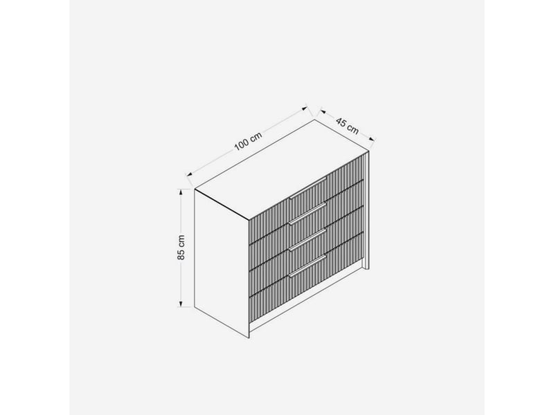  Commode de chambre à coucher avec miroir kale  - Conforama D