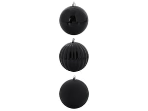 Ensemble de boules de noël xxl 3 pcs noir ø 25 cm plastique