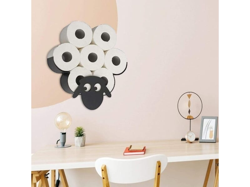  Porte-rouleau de papier toilette, nouveauté toilette mouton en métal noir, support animal debout libre fixé au mur pour toutes sortes  - Conforama C