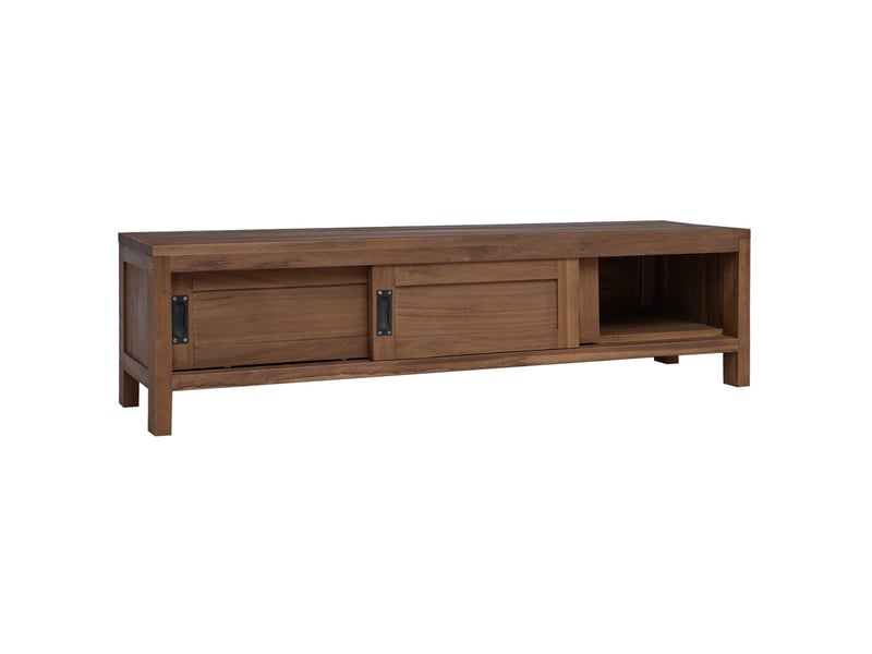 Meuble tv - banc tv - meuble de rangement 110 x 30 x 30 cm bois de teck massif naturel  - Conforama A