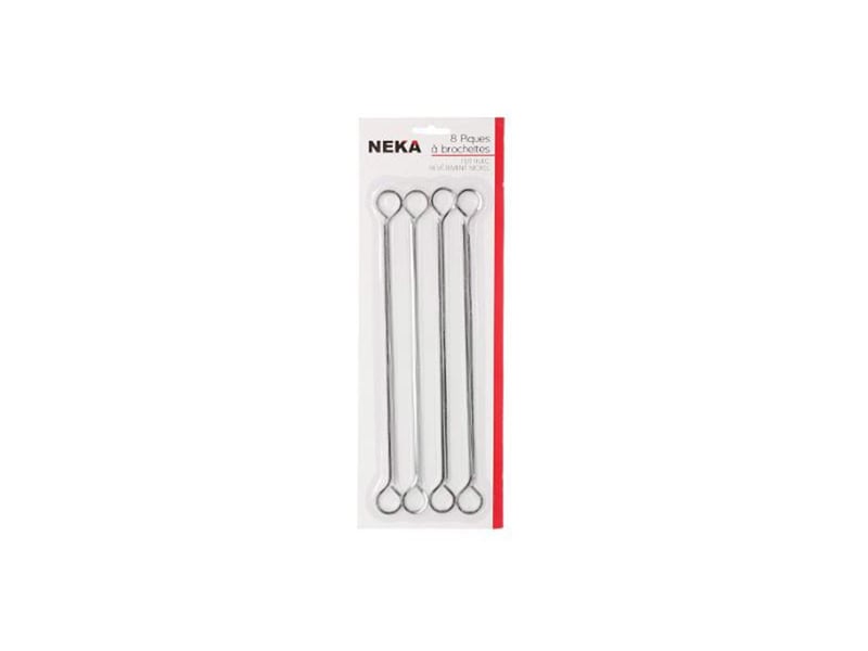  Lot de 8 piques à brochettes neka 27cm argent  - Conforama B
