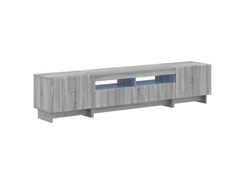  Meuble tv - banc tv - meuble de rangement led 5 pièces sonoma gris bois d'ingénierie  - Conforama A