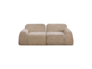Canapé modulable chenille 198x90,5 cm, compressé sans montage, coussin mousse haute résilience, couleur beige clair pour salon moderne
