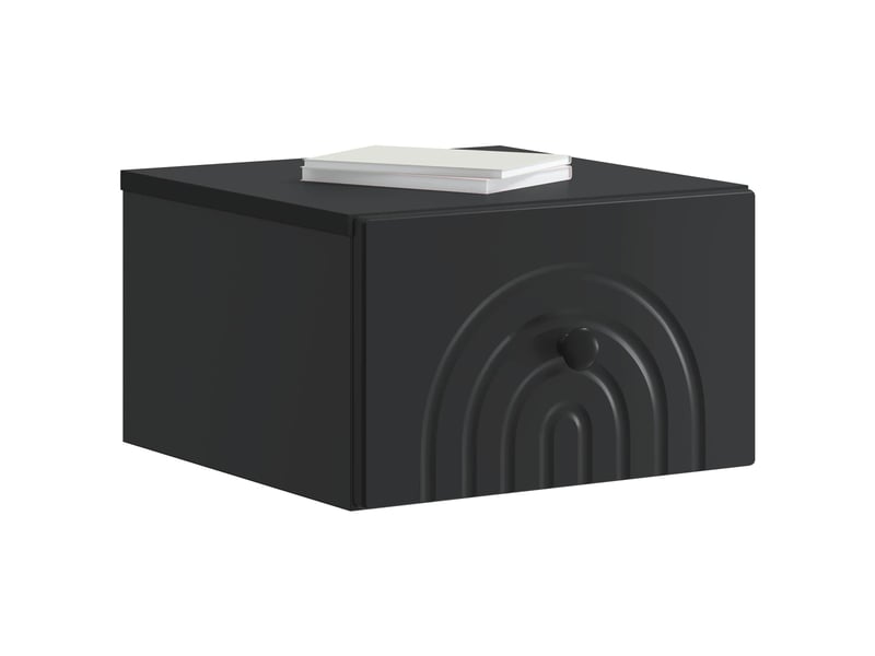  Table de chevet - cabinet de chevet - table de nuit mural avec tiroir noir 33 x 34,5 x 20 cm  - Conforama B