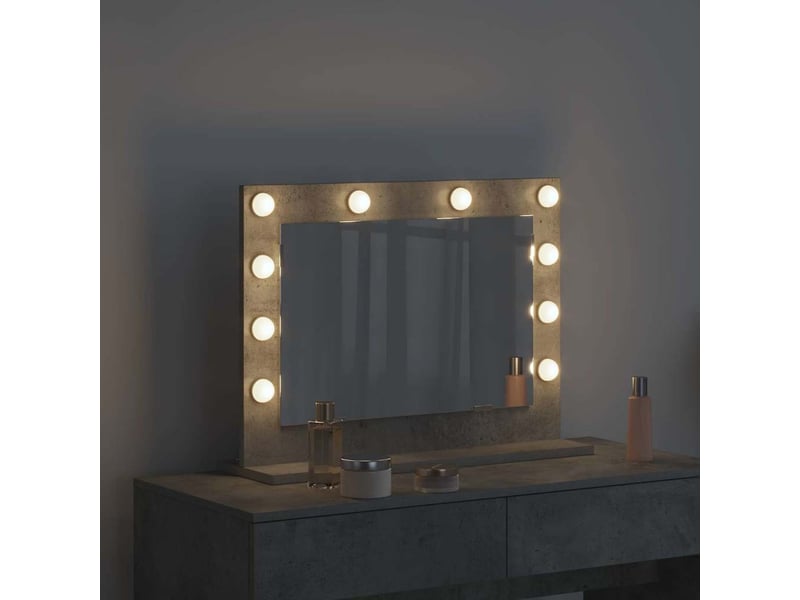 Miroir de vanité, miroir de coiffeuse gris béton 60 x 45 x 18 cm rectangulaire cf62775 - Conforama C