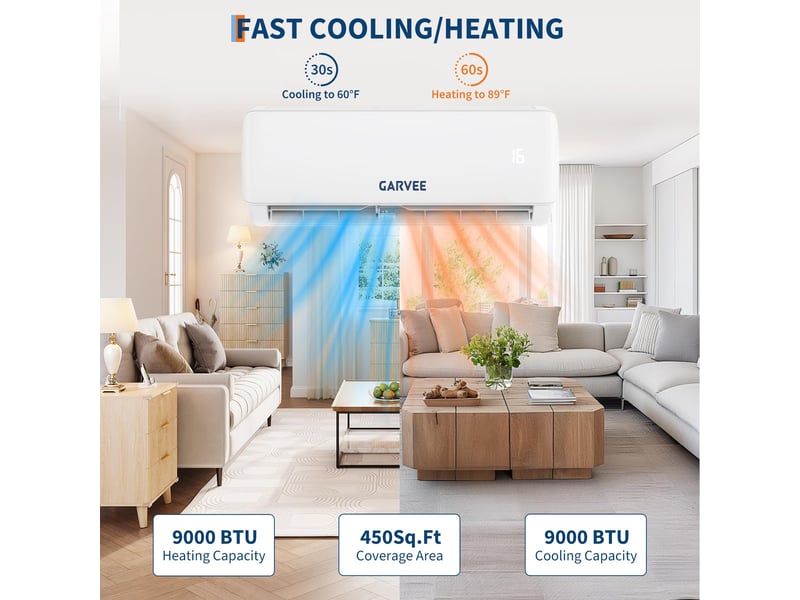  Garvee climatiseur split aux série fm seer 6.1 a++ 9000 btu r32 avec wifi 220-240v 50hz MHK_38NG4DBR - Conforama B