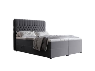 Lit coffre 200x200 cm IDOHOME ALBA coloris gris