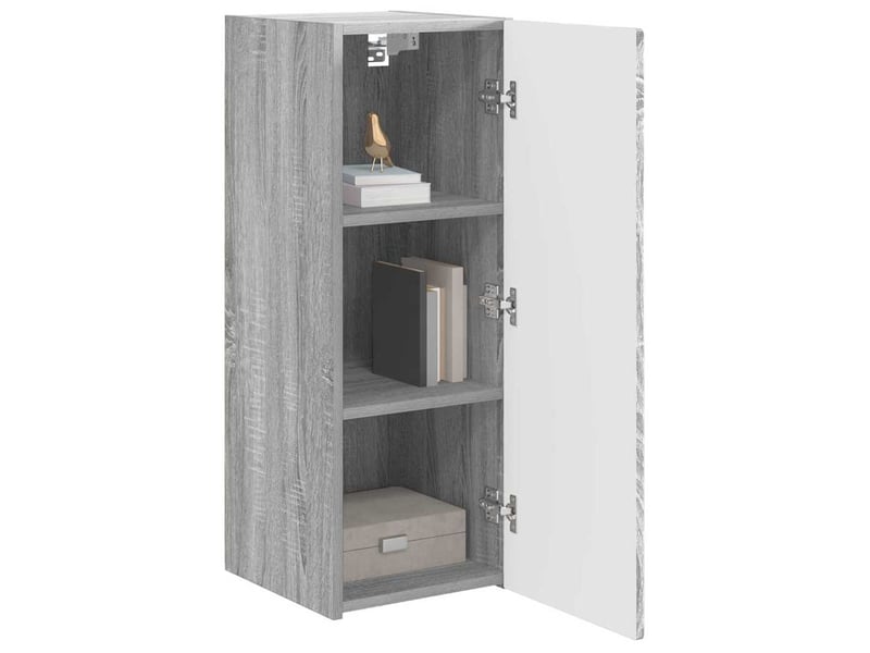  Meuble tv - banc tv - meuble de rangement mural 2 pcs gris sonoma bois d'ingénierie  - Conforama C