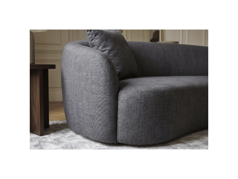  Canapé droit nyjy 2 places en velours – gris graphite – 178 x 67 x 70 cm  - Conforama E