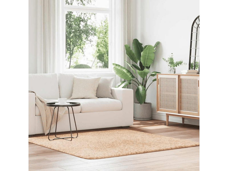  Tapis shaggy à poils longs navarra beige 160x160cm polyester - comfortxl 4102869 - Conforama B
