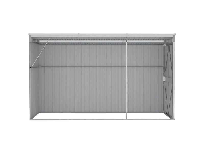  Abri de jardin mural gris 118x288x178 cm acier galvanisé  - Conforama E