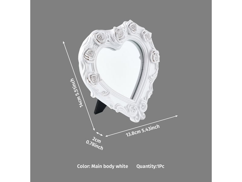  Miroir suspendu en résine dorée en forme de cœur – miroir en relief de style européen – décoration bohème pour salon ou bureau – lot de 2  - Conforama B