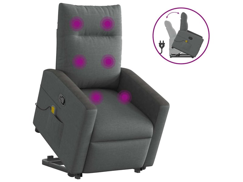  Fauteuil de massage inclinable, fauteuil relax gris foncé tissu shl63000  - Conforama B