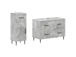 Ensemble de 2 meubles de salle de bain haarlem gris béton cf63167