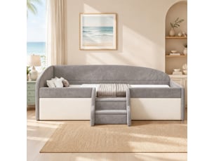 Lit simple 90x190 cm <strong>HAUSS SPOLE</strong>  <strong></strong> coloris gris