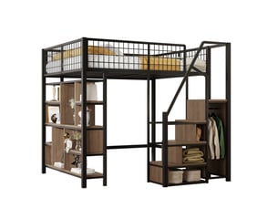 Lit mezzanine 140x200 cm TCQPZ coloris noir