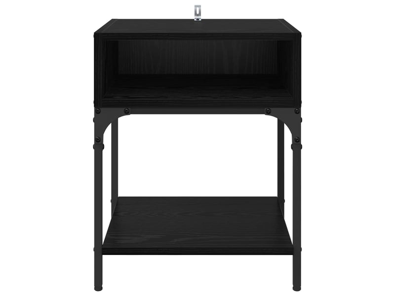  Table de chevet - cabinet de chevet - table de nuit 2 pc chêne noir 40 x 40 x 50 cm  - Conforama E
