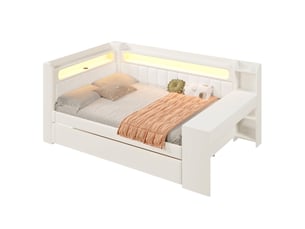 Lit banquette 140x200 cm <strong></strong> <strong></strong> coloris blanc