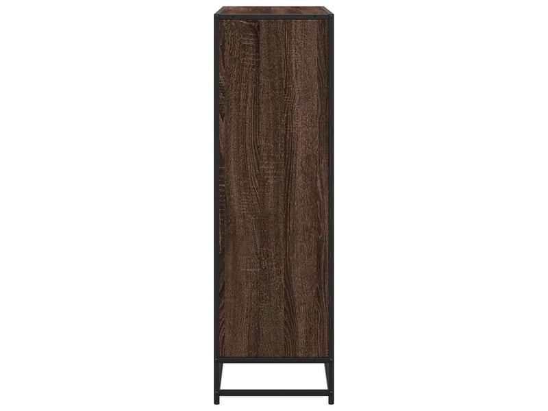  Bibliothèque, meuble de rangement salon chêne marron 97,5x33x107,5cm bois ingénierie métal  - Conforama E