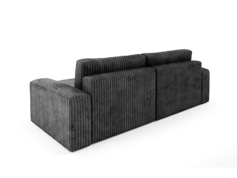  Canapé d'angle convertible cord fano noir  - Conforama D