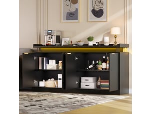 Buffet <strong>VIVRYN</strong> <strong></strong> - 160 cm coloris noir
