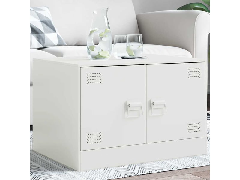  Table basse | table d'appoint salon blanc 67x50x44 cm acier  - Conforama B