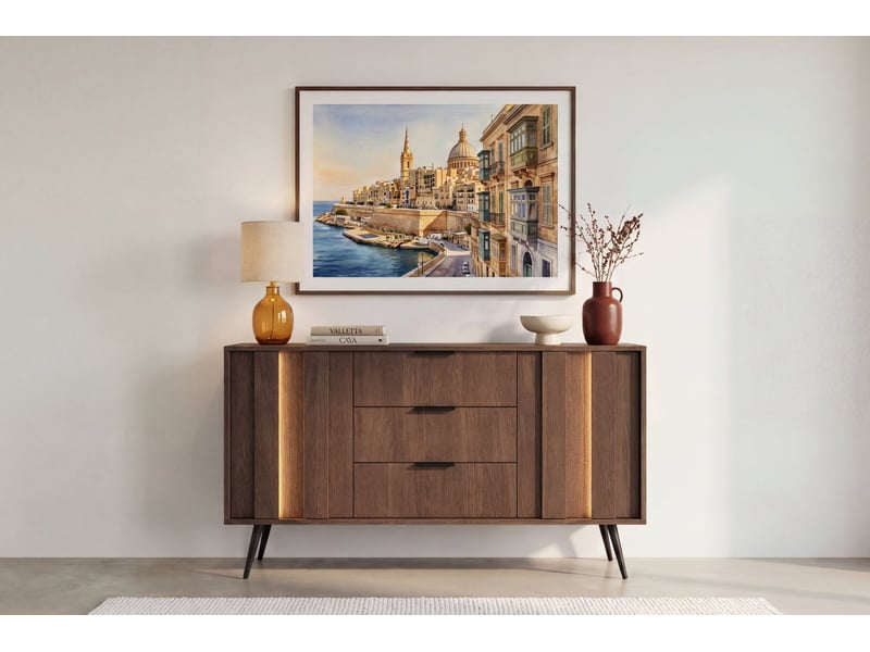  Cenote - buffet 153 cm mélaminé chêne foncé  - Conforama B