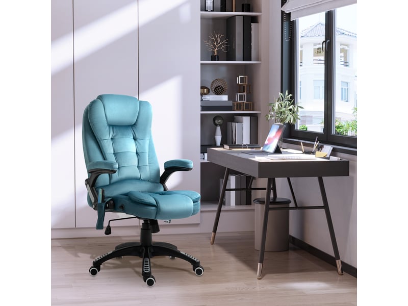  Fauteuil de bureau gaming,68x72x110-120 cm,avec massage chauffant,polyester,bleu  - Conforama B