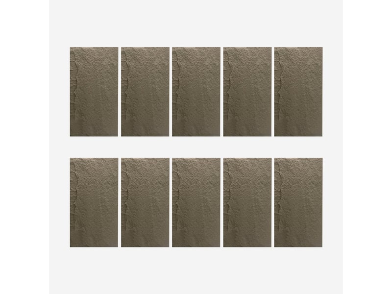 Panneaux décoratifs 3d effet pierre en pu, lot de 10, 120x60x3 - gris foncé  - Conforama E
