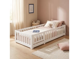 Lit simple 90x200 cm Lonelyo coloris blanc