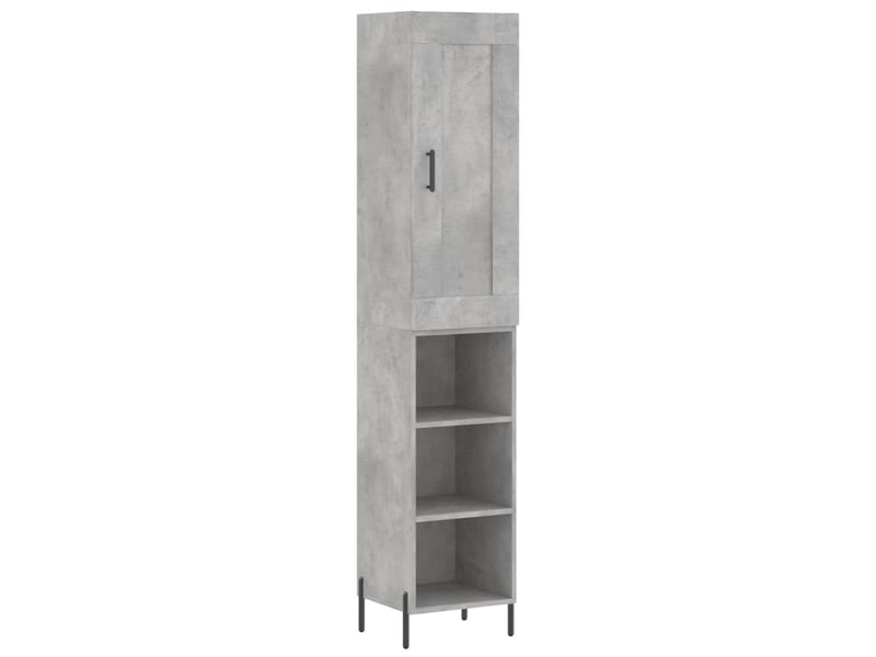  Buffet haut - bahut - meuble de rangement gris béton 34,5x34x180 cm bois d'ingénierie  - Conforama A