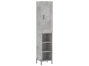 Buffet haut - bahut - meuble de rangement gris béton 34,5x34x180 cm bois d'ingénierie