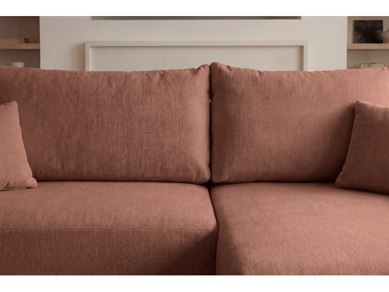  Sacha - canapé d'angle convertible tissu chiné 3 places terracotta  - Conforama E