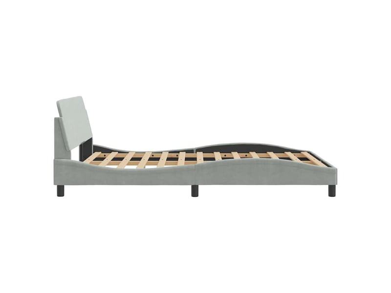  Lit double- lit adulte -  cadre de lit dover gris clair 135 x 190 cm velours  - Conforama D