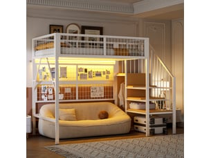 Lit mezzanine 90x200 cm <strong>MODENUIT </strong>  <strong></strong> coloris blanc