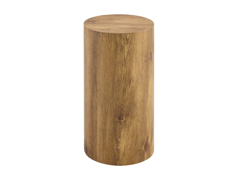 Table basse ronde en mdf avec plateau effet bois, design minimaliste et surface large, pour salon, 30 × 55 cm  - Conforama A