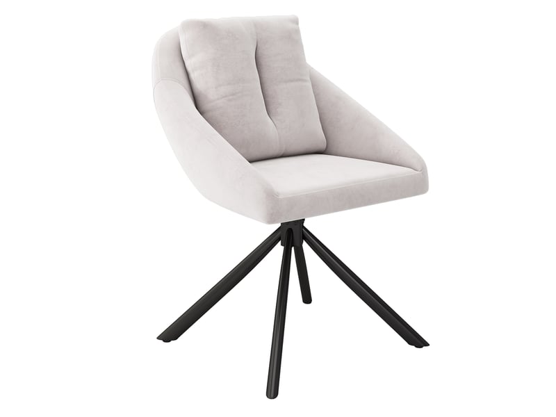  Chaise de salle à manger lot de 6 pivotante 360° ergonomique  - structure métal, velours - beige  - Conforama A