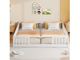 Lit simple 90x200 cm REDOM   coloris blanc