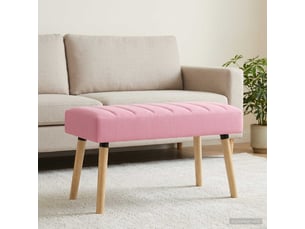 Banc chambre, bout de lit, banc capitonné canal rose 80x40x46 cm tissu