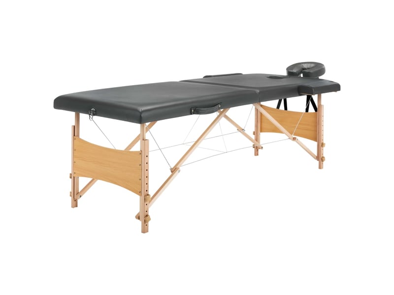  Table de massage avec 2 zones cadre en bois 186 x 68 cm gris anthracite02_0001800  - Conforama A