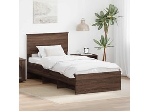 Lit adulte, lit simple, cadre de lit chêne brun 80x200cm bois d'ingénierie cf5754