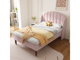 Lit simple 90x200 cm <strong></strong>  <strong>evarich</strong> coloris rose