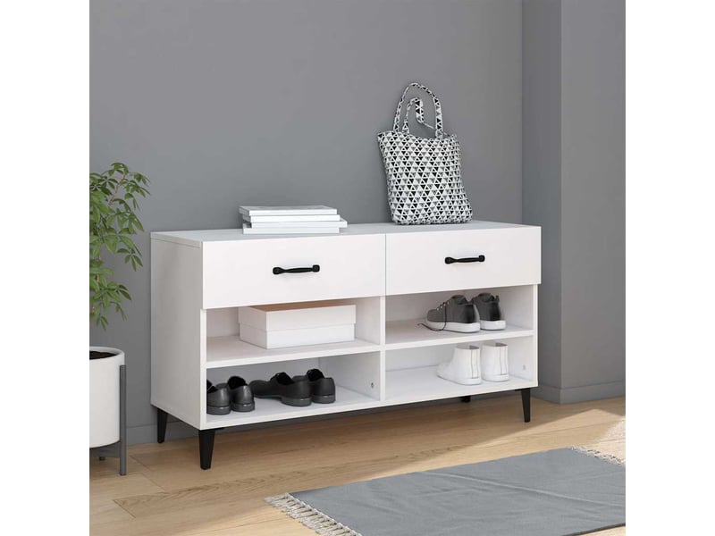  Meuble à chaussure | armoire à chaussures blanc 102x35x55 cm bois d'ingénierie  - Conforama B