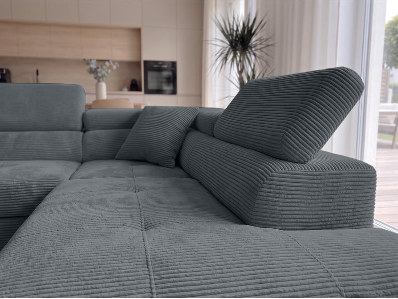  Canapé convertible konak 276 cm avec coffre et têtières – gris foncé Konak - Conforama D