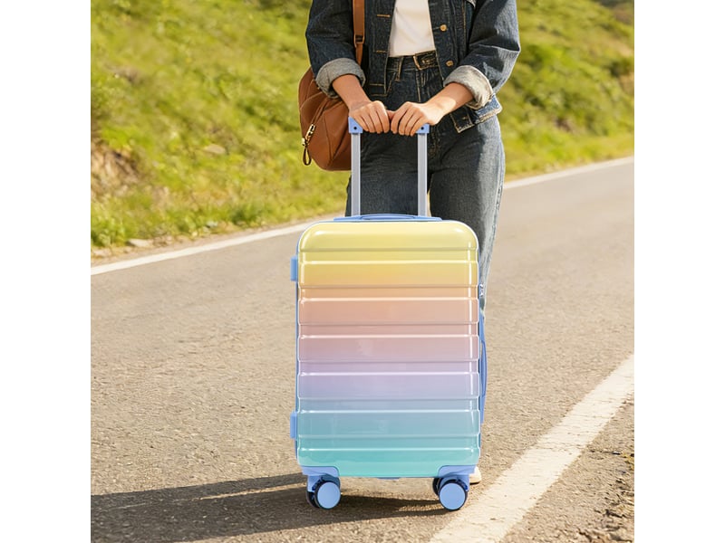 Set de 4 valises rigides,14202428 pouces,avec serrure à combinaison,pc,jaune - Conforama B