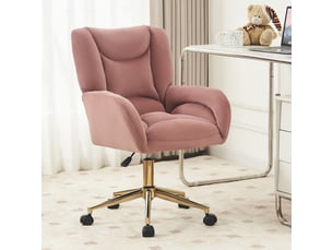 Fauteuil de bureau <strong>MERAX</strong> <strong>chaise de bureau rose</strong> avec assise réglable en hauteur