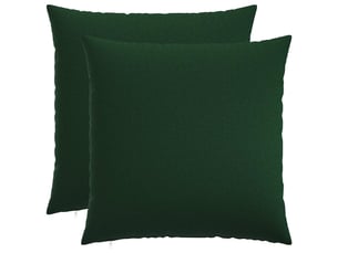 Lot de 2 coussins avec oreiller, coussins décoratifs heerlen vert foncé tissu cf50361